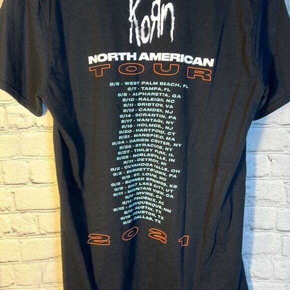 Korn 2021 Black Band Tee Concert Cotton Shirt size M Medium - Picture 3 of 5